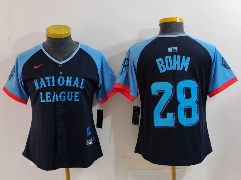 Women%27s Philadelphia Phillies #28 Alec Bohm Navy 2024 All Star Limited Stitched Jersey